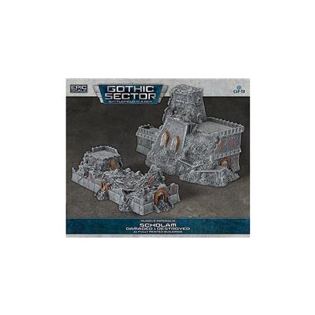 Battlefield In A Box Mundus Imperialis - Scholam (Damaged & Destroyed x2)-BB682