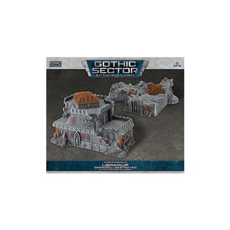 Battlefield In A Box Mundus Imperialis - Librarium (Damaged & Destroyed x2)-BB683