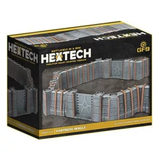 HexTech - Battlefield in a Box Terrain: Trinity City Fortress Walls (x24) - Grey-HEXT30