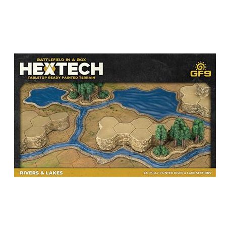 HexTech - Battlefield in a Box Terrain: Rivers and Lakes (x22)-HEXT32