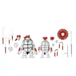 TMNT (Mirage Comics) - 7" Scale Action Figure - Black and White First Turtles 2 Pack-NE54499-01