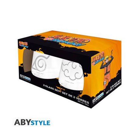 NARUTO SHIPPUDEN - 2 Glass Set - Konoha & Akatsuki-ABYVER288