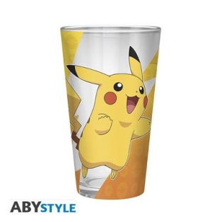 POKEMON - Large Glass Premium  - 400ml - Pikachu foil-ABYVER250
