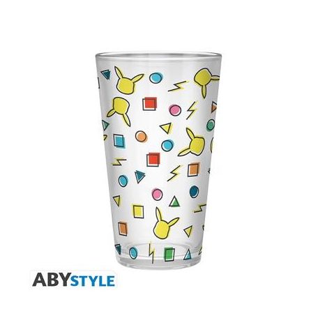 POKEMON - Large Glass - 400ml - Pikachu pattern-ABYVER211
