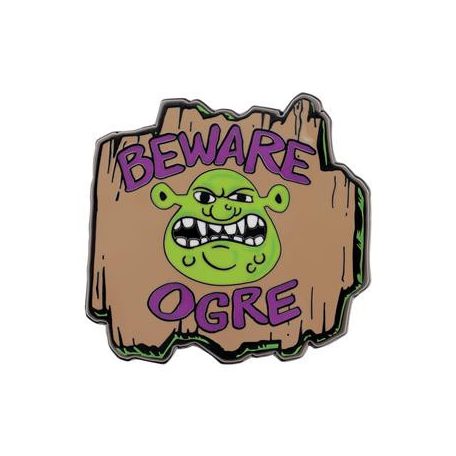 Shrek ‘Beware Ogre’ Pin Badge-UV-SHK01