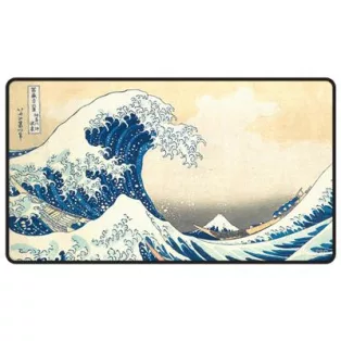 UP - The Great Wave off Kanagawa Black Stitched Playmat-16602