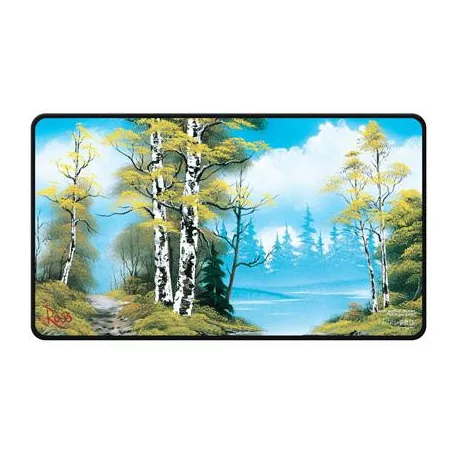 UP - Bob Ross Lakeside Path Black Stitched Playmat-16527