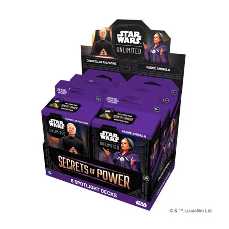 FFG - Star Wars: Unlimited - Secrets of Power Spotlight Deck Display (6 Decks) - EN-SWH0610en