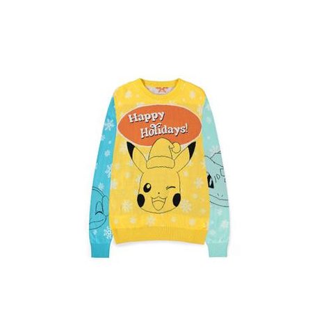 Pokémon - Pikachu, Bulbasaur, Squirtle & Charmender Christmas Jumper - M-KW363677POK-M