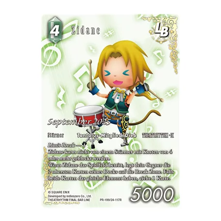 Final Fantasy TCG - September 2025: Zidane - PR199 / 24-117R (Limit Break Card) - DE-
