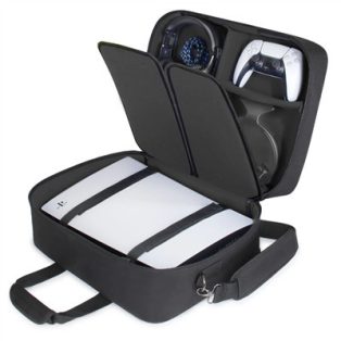 USA GEAR S23 Adjustable Case - Compatible with Playstation 5 and PS5 Digital Edition Black-GRSLS23110BKEW