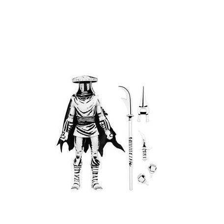 TMNT (Mirage Comics) - 7" Scale Action Figure - Elite Foot Ninja Guard Black & White Figure-NE54386-01