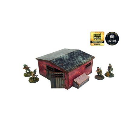 WW2 Normandy Large Brick Shed Prepainted [28mm/1:56]-H00128