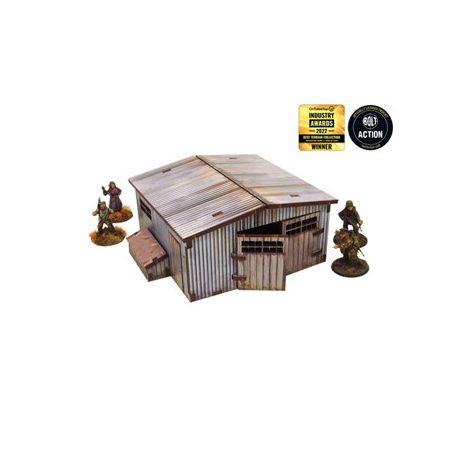 WW2 Normandy Large Tin Shed Prepainted [28mm/1:56]-H00130