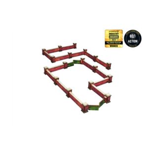 WW2 Normandy Wall w. Gate (low) Prepainted [28mm/1:56]-H00133
