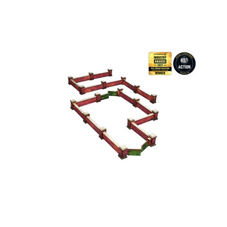 WW2 Normandy Wall w. Gate (low) Prepainted [28mm/1:56]-H00133