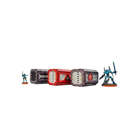 Precinct Sigma Containers (3) Prepainted (grey/red)-H00114