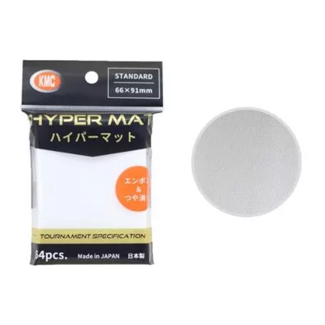 KMC Standard Sleeves - Hyper MAT White (64 Sleeves)-
