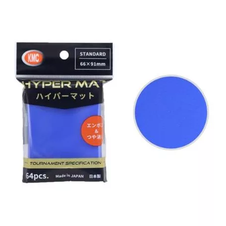 KMC Standard Sleeves - Hyper MAT Aqua (64 Sleeves)-