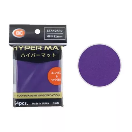KMC Standard Sleeves - Hyper MAT Purple (64 Sleeves)-