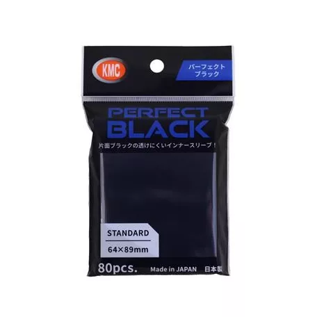KMC Standard Sleeves - Perfect Black (80 Sleeves)-