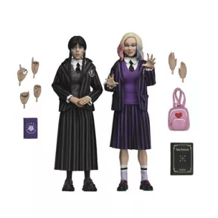 Wednesday - 8” Clothed Action Figure - Wednesday Addams (Nevermore Uniform) and Enid 2 Pack-NE42420-01