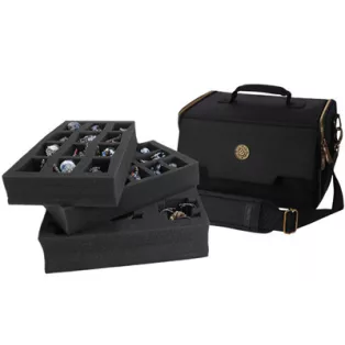 ENHANCE Wide Base Mini Figure Satchel - Case for 25 Minis + Custom Foam Tray-ENTTCFW110BKEW
