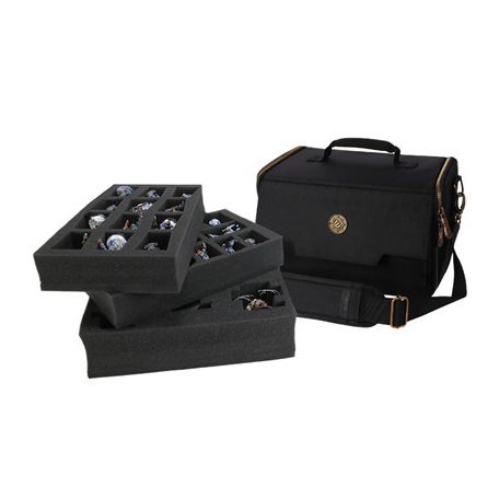 ENHANCE Wide Base Mini Figure Satchel - Case for 25 Minis + Custom Foam Tray-ENTTCFW110BKEW