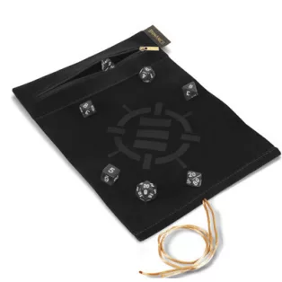 ENHANCE Roll on a Scroll™ Dice Rolling Mat & 7pc Acrylic Dice Set Black-ENTTDRS100BKEW