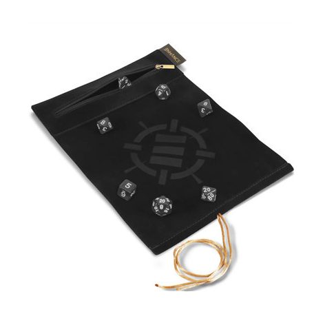 ENHANCE Roll on a Scroll™ Dice Rolling Mat & 7pc Acrylic Dice Set Black-ENTTDRS100BKEW