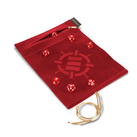 ENHANCE Roll on a Scroll™ Dice Rolling Mat & 7pc Acrylic Dice Set Red-ENTTDRS100RDEW