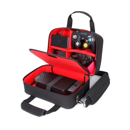 USA GEAR Switch Travel Case with Custom Storage Compartments for Accessories Red-GRSLS14100RDEW