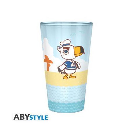 ANIMAL CROSSING - Large Glass - 400ml - "Beach Characters" - box-ABYVER303