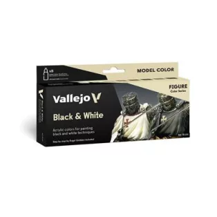 Vallejo - Model Color / Figure / 8 colors set - Black & White by Angel Giraldez 18 ml-70151