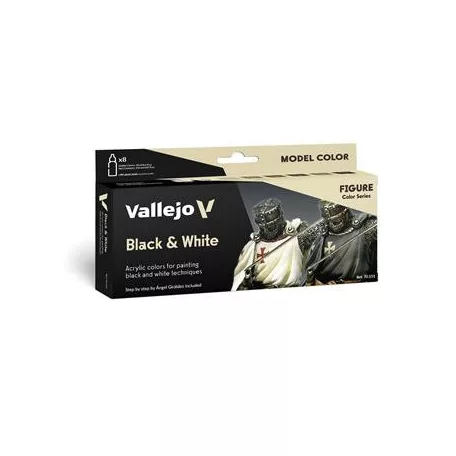 Vallejo - Model Color / Figure / 8 colors set - Black & White by Angel Giraldez 18 ml-70151