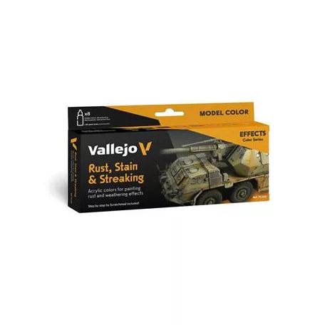 Vallejo - Model Color / Effects / 8 colors set - Rust, Stain & Streaking by Scratchmod 18 ml-70183