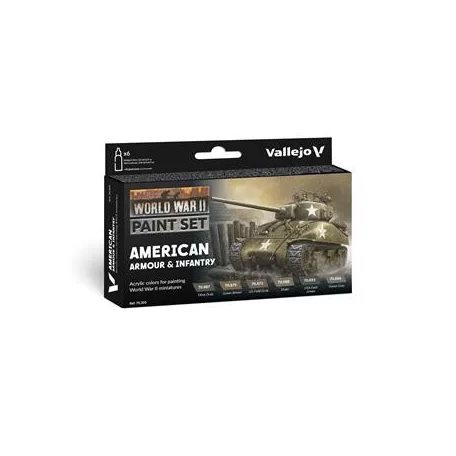 Vallejo - Model Color / WWII / 6 colors set - American Armour & Infantry 18 ml-70203