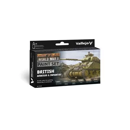 Vallejo - Model Color / WWII / 6 colors set - British Armour & Infantry 18 ml-70204