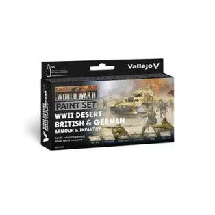 Vallejo - Model Color / WWII / 6 colors set - Desert British & German Armour & Infantry 18 ml-70208
