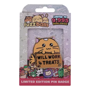 Fuzzballs Whisky Will Work 4 Treats Pin Badge-RL-FBS02