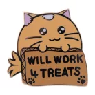Fuzzballs Whisky Will Work 4 Treats Pin Badge-RL-FBS02