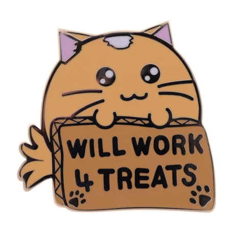 Fuzzballs Whisky Will Work 4 Treats Pin Badge-RL-FBS02