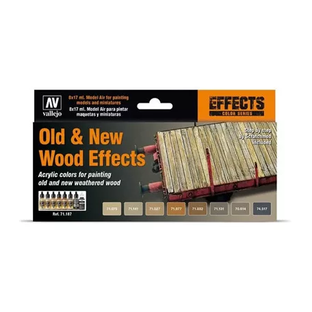 Vallejo - Model Air / Effects / 8 colors set - Old And New Wood Effects by Scratchmod-71187