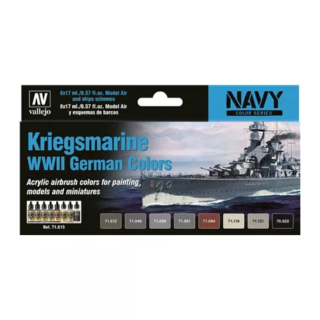 Vallejo - Model Air / Navy / 8 colors set - Kriegsmarine WWII German Colors-71615