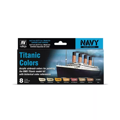 Vallejo - Model Air / Navy / 8 colors set - Titanic Colors-71646