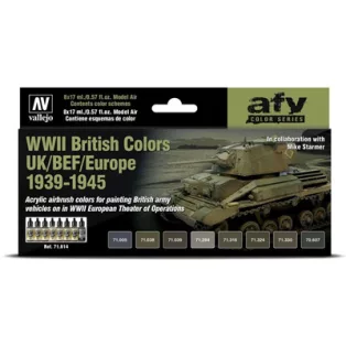 Vallejo - Model Air / 8 colors set - WWII British Colors UK/BEF/Europe 1939-1945-71614