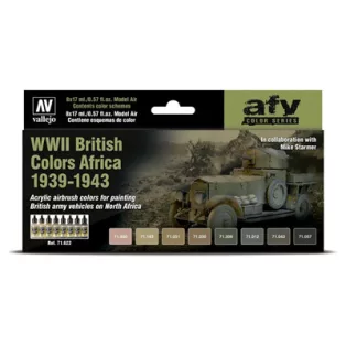 Vallejo - Model Air / 8 colors set - WWII British Colors Africa 1939-1943-71622