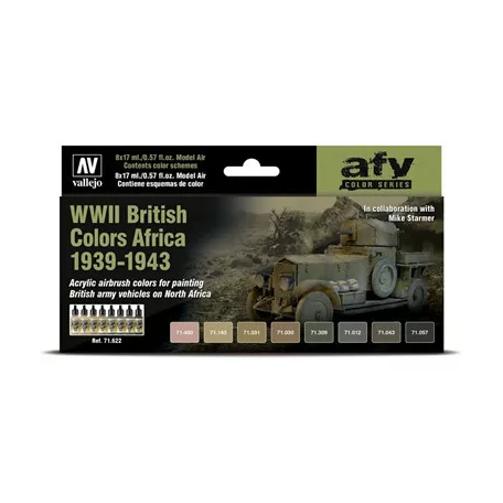 Vallejo - Model Air / 8 colors set - WWII British Colors Africa 1939-1943-71622