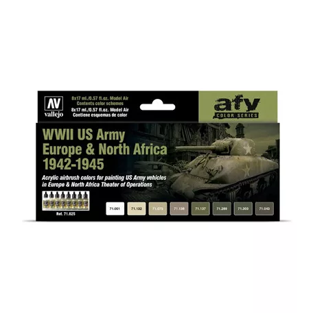 Vallejo - Model Air / 8 colors set - US Army Europe & North Africa 1942-1945-71625