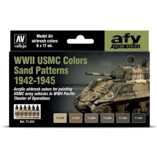 Vallejo - Model Air / 6 colors set - WWII USMC Colors Sand Patterns 1942-1945-71624